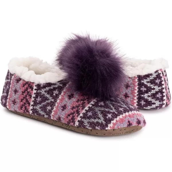 MUK LUKS Womens Chenille Ballerina SlippersBerry