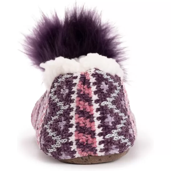 MUK LUKS Womens Chenille Ballerina SlippersBerry
