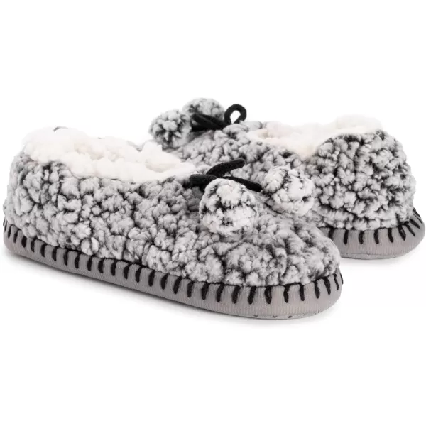 MUK LUKS Womens Chenille Ballerina SlippersBlack