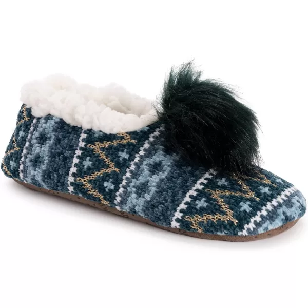 MUK LUKS Womens Chenille Ballerina SlippersPeacock