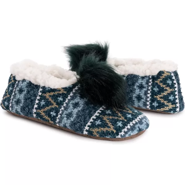 MUK LUKS Womens Chenille Ballerina SlippersPeacock