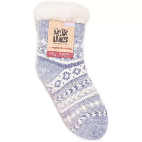 MUK LUKS Womens Chenille Eyelash Mix Cabin SocksBleach Denim