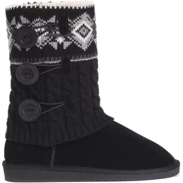 MUK LUKS Womens Cheryl Fashion BootsBlack Geo Cable