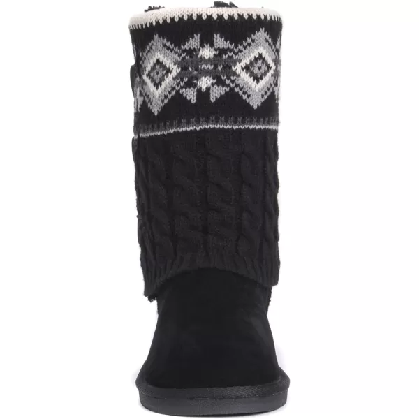 MUK LUKS Womens Cheryl Fashion BootsBlack Geo Cable