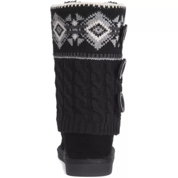 MUK LUKS Womens Cheryl Fashion BootsBlack Geo Cable