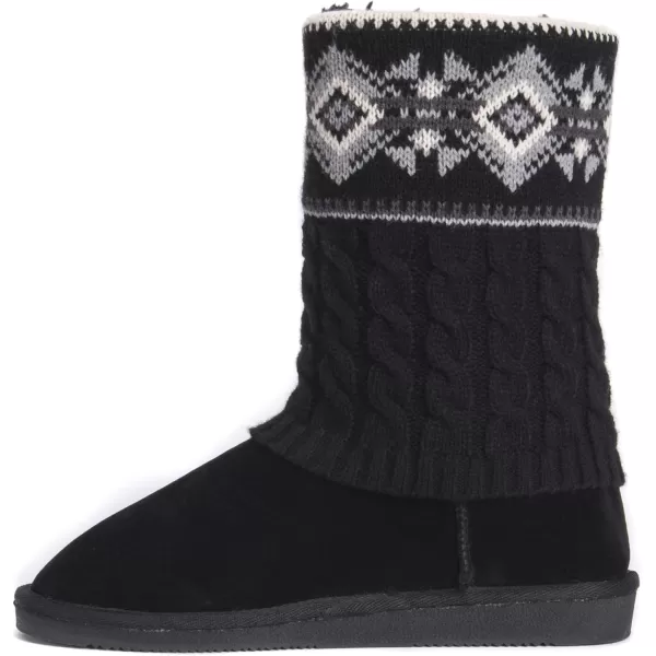 MUK LUKS Womens Cheryl Fashion BootsBlack Geo Cable