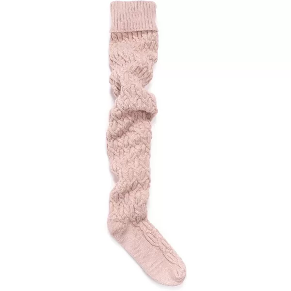 MUK LUKS Womens Chunky Cable Over The Knee SocksPale Mauve