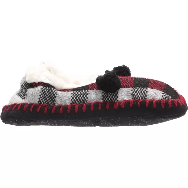 MUK LUKS Womens Classic Ballerina SlipperRed Check