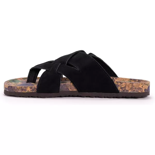 MUK LUKS Womens Comfort Terra Turf Flat SandalsBlack