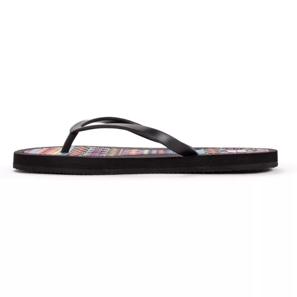 MUK LUKS Womens Comfort Terra Turf Flat SandalsBlackMulti