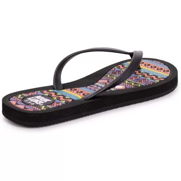 MUK LUKS Womens Comfort Terra Turf Flat SandalsBlackMulti