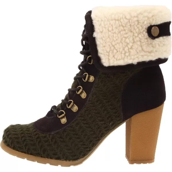 MUK LUKS Womens Crochet Knit LaceUp Ankle BootLoden