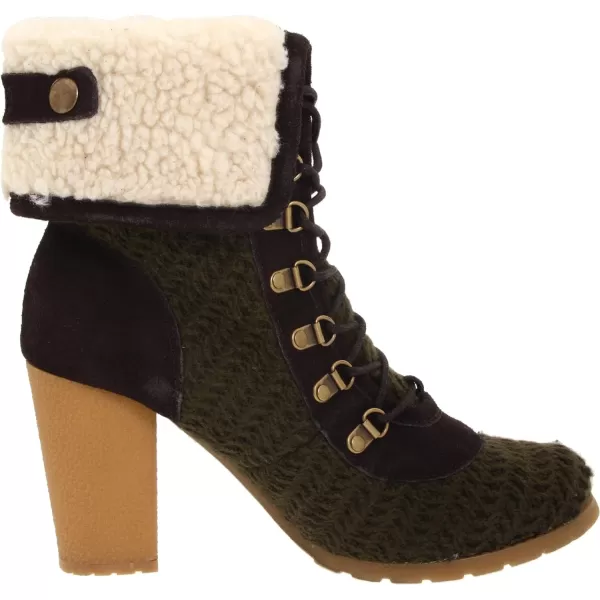 MUK LUKS Womens Crochet Knit LaceUp Ankle BootLoden