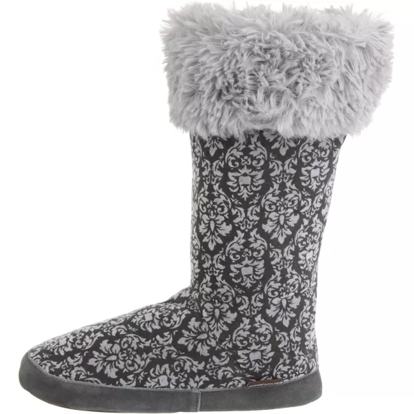 MUK LUKS Womens Damask Flocked Jersey BootGrey