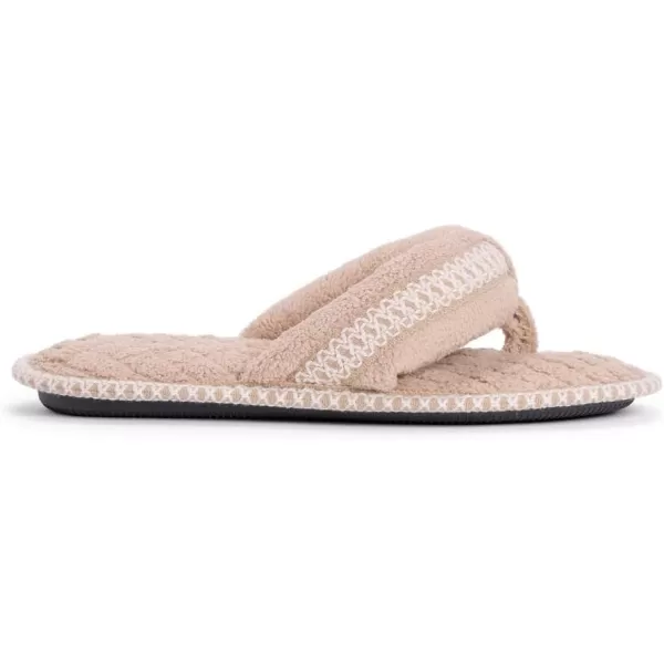 MUK LUKS Womens Darlene Micro Chenille Thong SlippersRosegoldHoney Wheat