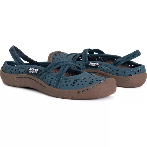 MUK LUKS Womens Erin Sport ShoeLight Brown SandalTurquoise