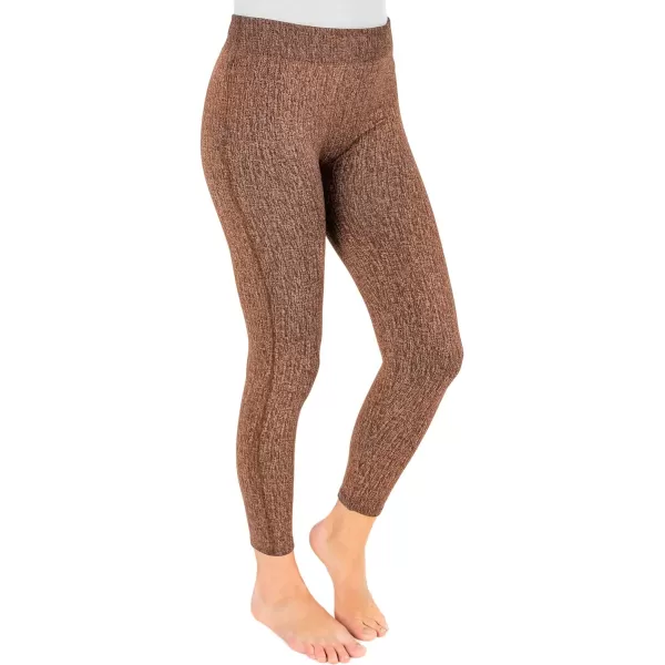 MUK LUKS Womens FleeceLined Faux Denim LeggingsBrown