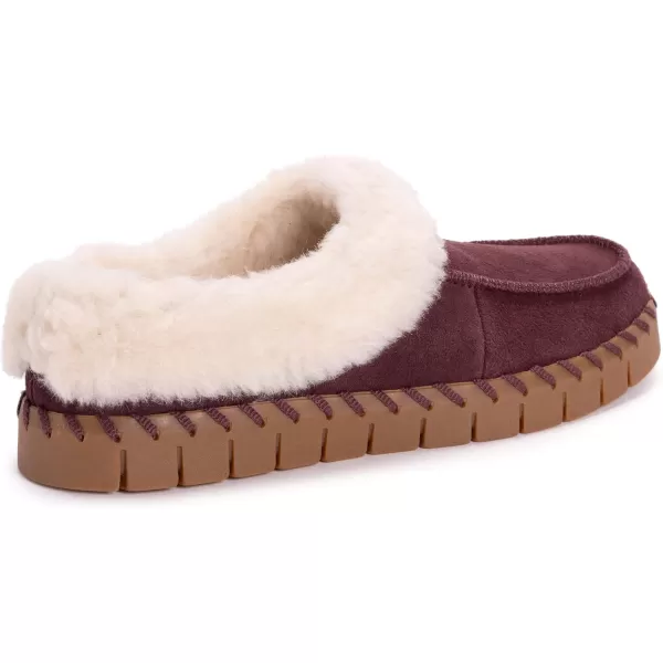 MUK LUKS Womens Flexi Buffalo Shoe ClogBordeaux