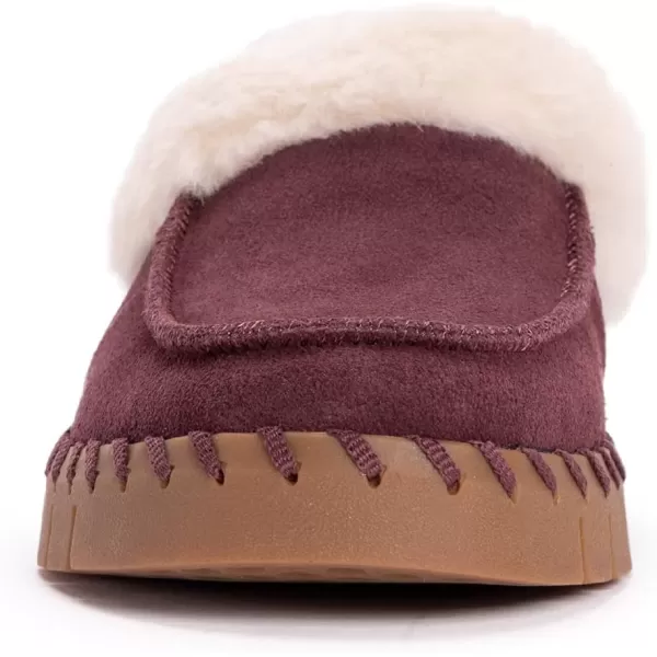 MUK LUKS Womens Flexi Buffalo Shoe ClogBordeaux