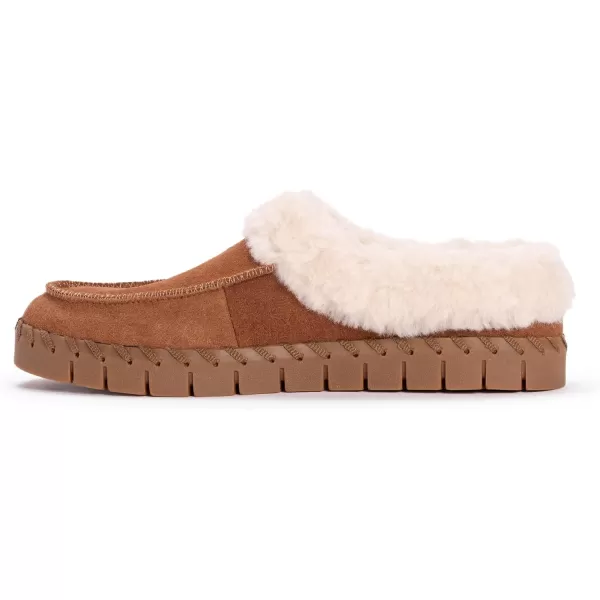 MUK LUKS Womens Flexi Buffalo Shoe ClogCognac