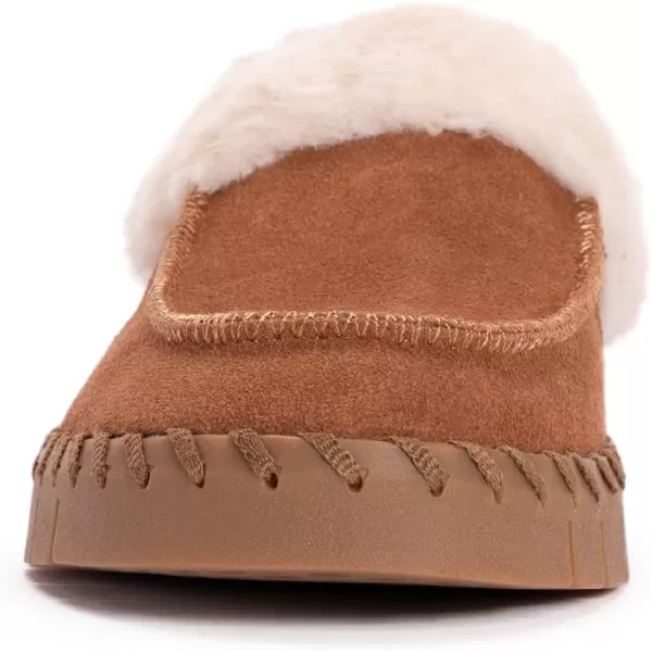 MUK LUKS Womens Flexi Buffalo Shoe ClogCognac