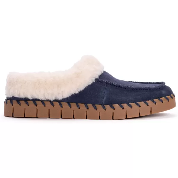 MUK LUKS Womens Flexi Buffalo Shoe ClogNavy