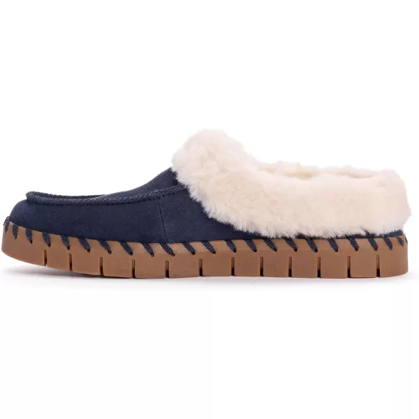 MUK LUKS Womens Flexi Buffalo Shoe ClogNavy