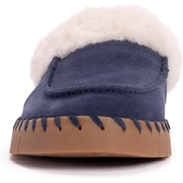 MUK LUKS Womens Flexi Buffalo Shoe ClogNavy