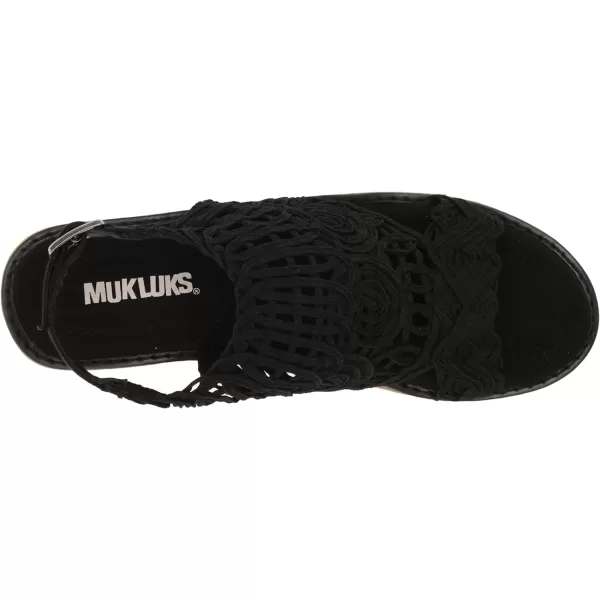 MUK LUKS Womens Flying High Wedge SandalsBlack