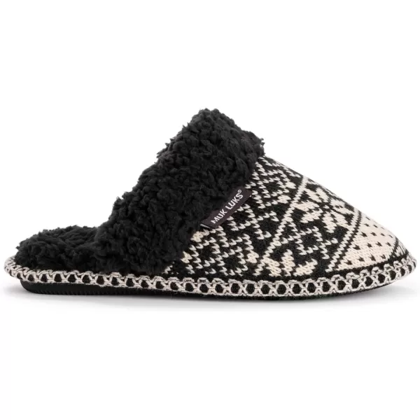 MUK LUKS Womens Frida Scuff SlippersBlack Cream