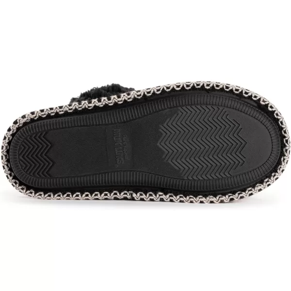 MUK LUKS Womens Frida Scuff SlippersBlack Cream