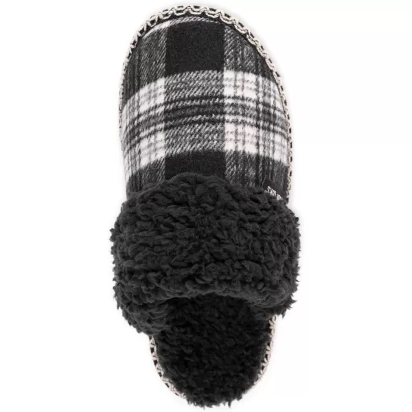 MUK LUKS Womens Frida Scuff SlippersBlack Plaid