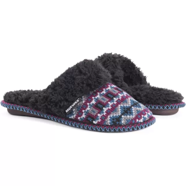 MUK LUKS Womens Frida Scuff SlippersBurgundy