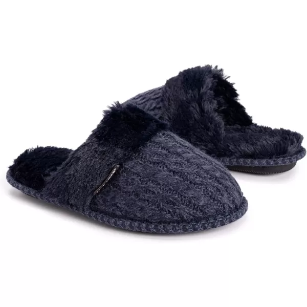 MUK LUKS Womens Frida Scuff SlippersDark SapphireTwilight