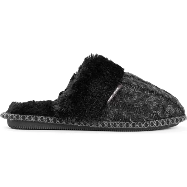 MUK LUKS Womens Frida Scuff SlippersEbonyDark Grey Heather