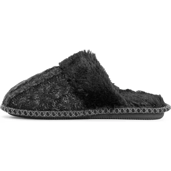 MUK LUKS Womens Frida Scuff SlippersEbonyDark Grey Heather