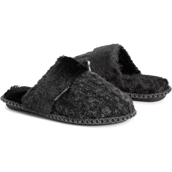 MUK LUKS Womens Frida Scuff SlippersEbonyDark Grey Heather