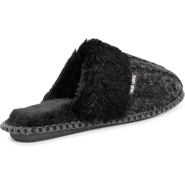 MUK LUKS Womens Frida Scuff SlippersEbonyDark Grey Heather