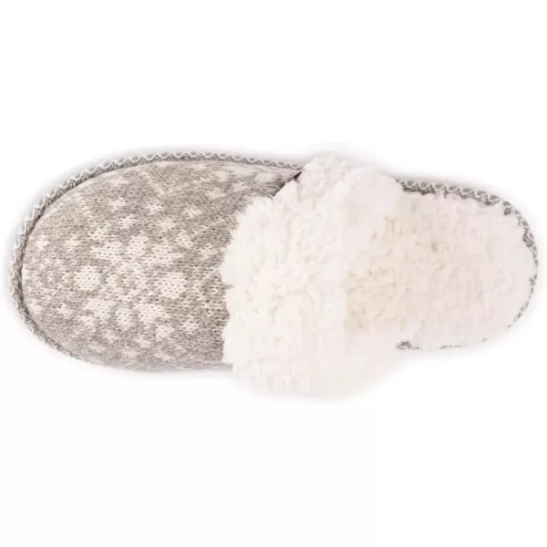 MUK LUKS Womens Frida Scuff SlippersGrey Snow