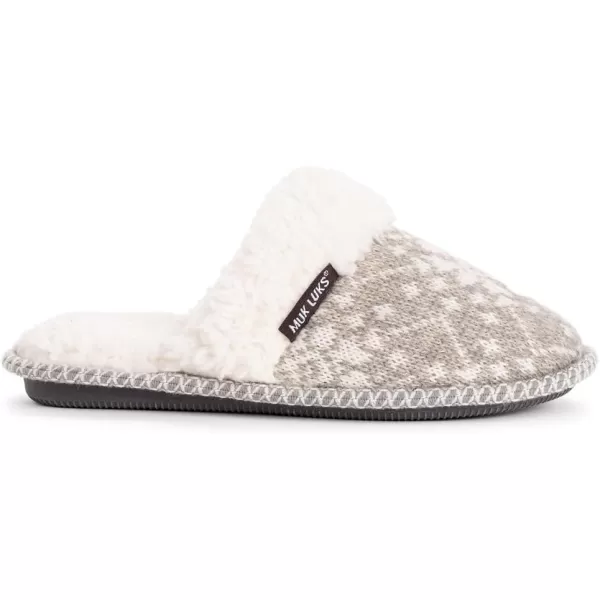 MUK LUKS Womens Frida Scuff SlippersGrey Snow