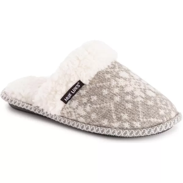 MUK LUKS Womens Frida Scuff SlippersGrey Snow