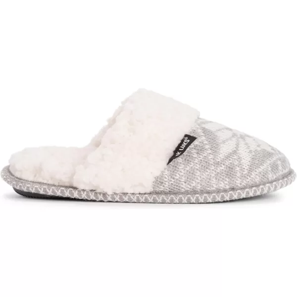 MUK LUKS Womens Frida Scuff SlippersGreyIvory