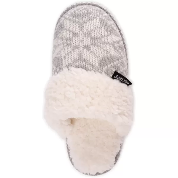 MUK LUKS Womens Frida Scuff SlippersGreyIvory