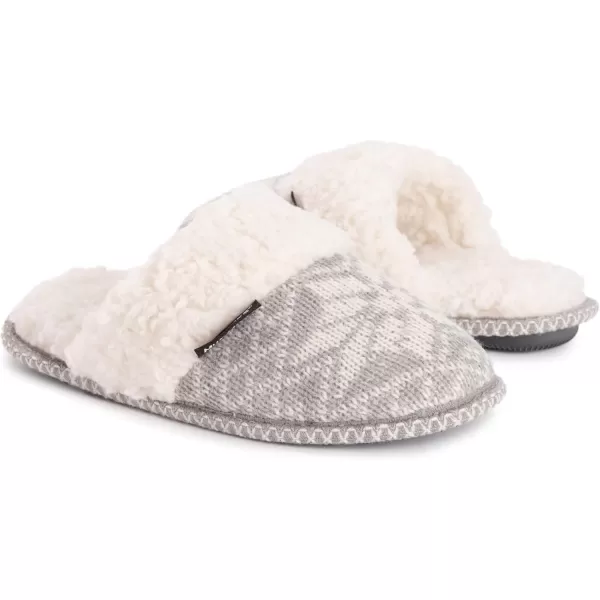 MUK LUKS Womens Frida Scuff SlippersGreyIvory