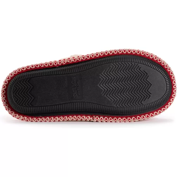 MUK LUKS Womens Frida Scuff SlippersRed Snowflake