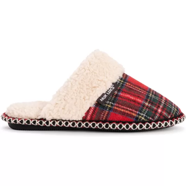 MUK LUKS Womens Frida Scuff SlippersRedCream