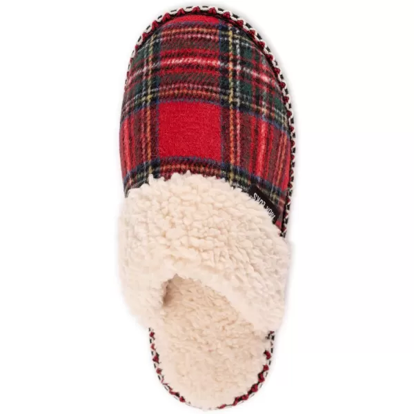 MUK LUKS Womens Frida Scuff SlippersRedCream