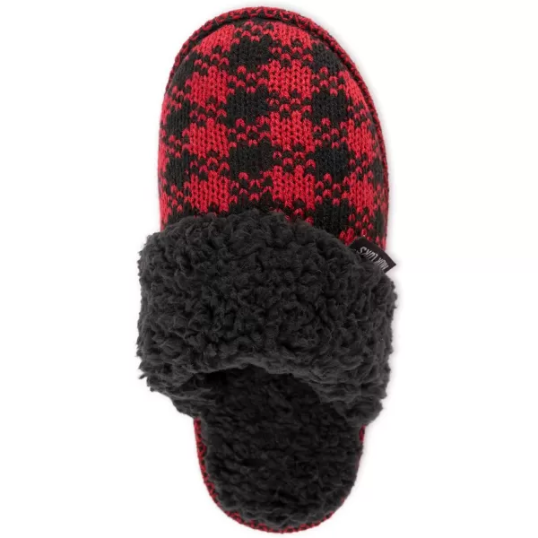 MUK LUKS Womens Frida Scuff SlippersRedPlaid