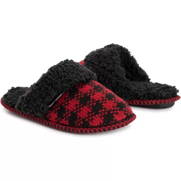 MUK LUKS Womens Frida Scuff SlippersRedPlaid