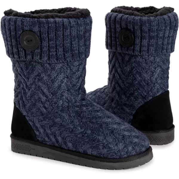 MUK LUKS Womens Janet BootNavyBlack